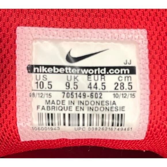 Nike Air Max Tavas Mens Sneakers University Red White Size 10.5 - Picture 6 of 6